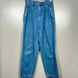 VTG MOM JEANS High Rise Mid Wash Soft Tapered Leg Women Size 2 Short Petite